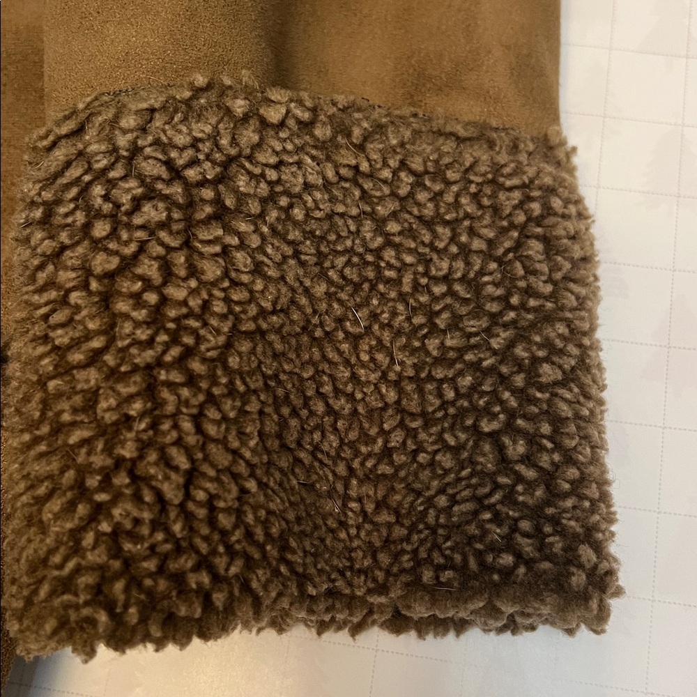 L.L. BEAN VINTAGE BROWN SHEARLING TEDDY MIDI LENGTH BUTTON FRONT COAT M - Picture 16 of 16